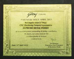 Best Supplier Award (1st Prize)